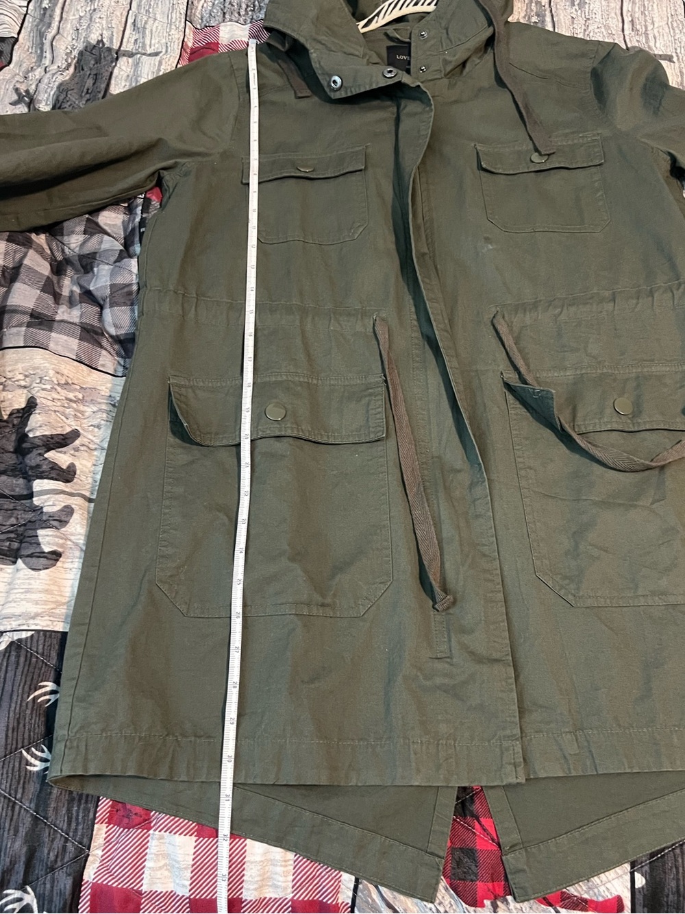 Love Tree Hooded Utility Anorak in Olive - Picture 3 of 8